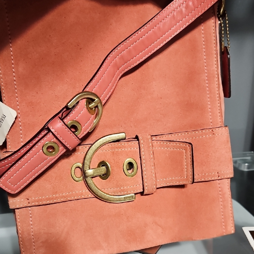 COACH NWT SOHO SUEDE SALMON PINK Crossbody Bag with Coach Suede Kit - Picture 14 of 15
